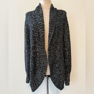 Merona Black and Gray Open-front Cardigan Sweater